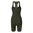 thumbnail image 5 of Timegard Bodysuit for Women Square Neck Ribbed Comfy Slim Short Rompers Workout Gym Jumpsuit Casual, 5 of 6