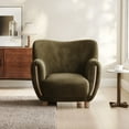 thumbnail image 3 of Valencia Emerald Accent Chair| Ultra Soft Velvet Fabric, Timeless Classic Design, Ultimate Comfort, Olive Green, 3 of 5