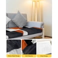 thumbnail image 4 of Burnt Orange Black Grey Sofa Couch Cushion Covers Washable, Removable Stretchable Sectional Couch Covers, Geometric Modernism Color Block Slipcovers for L & T Shape Sofa Protector S Size 2 pcs, 4 of 7