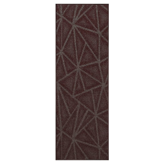 Furnish My Place Indoor Floor Rug - 4 ft. x 36 ft., Burgundy, Geometrical Print, Customized Area Rug for Bedrooms, Hallways, Living Rooms, Home Décor