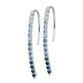 thumbnail image 2 of 14k White Gold Diamond and Sapphire Earrings 14k White Gold Earrings, 2 of 3