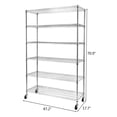 thumbnail image 4 of Tcbosik 6-Tier Storage Shelf Heavy Duty Metal Utility Cart NSF-Certified for Home Garage with Wheels, Silver, 4 of 8