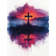 thumbnail image 1 of Qisvanset Framed Canvas Wall Art 12x16 Inch Purple Love Like Jesus Baptism Bible Verse Art, 1 of 5