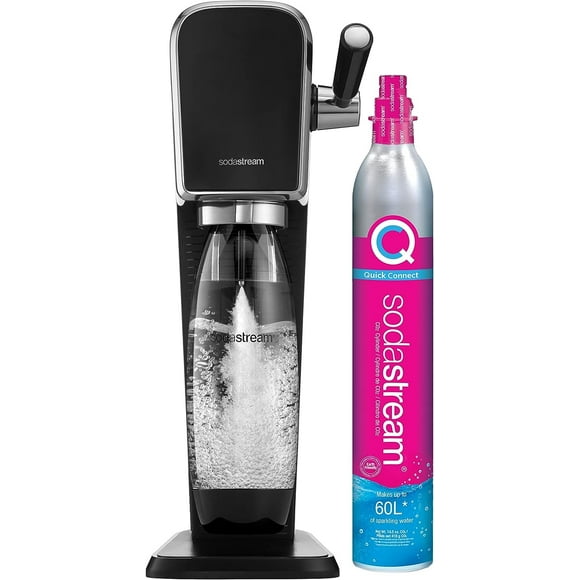 SodaStream Art Sparkling Water Maker (Black) with CO2 and DWS Bottle