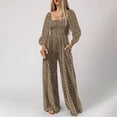 thumbnail image 5 of Wancir Womens Fashion Loose Long Sleeve Print Pockets Wide Leg Jumpsuit, 5 of 8