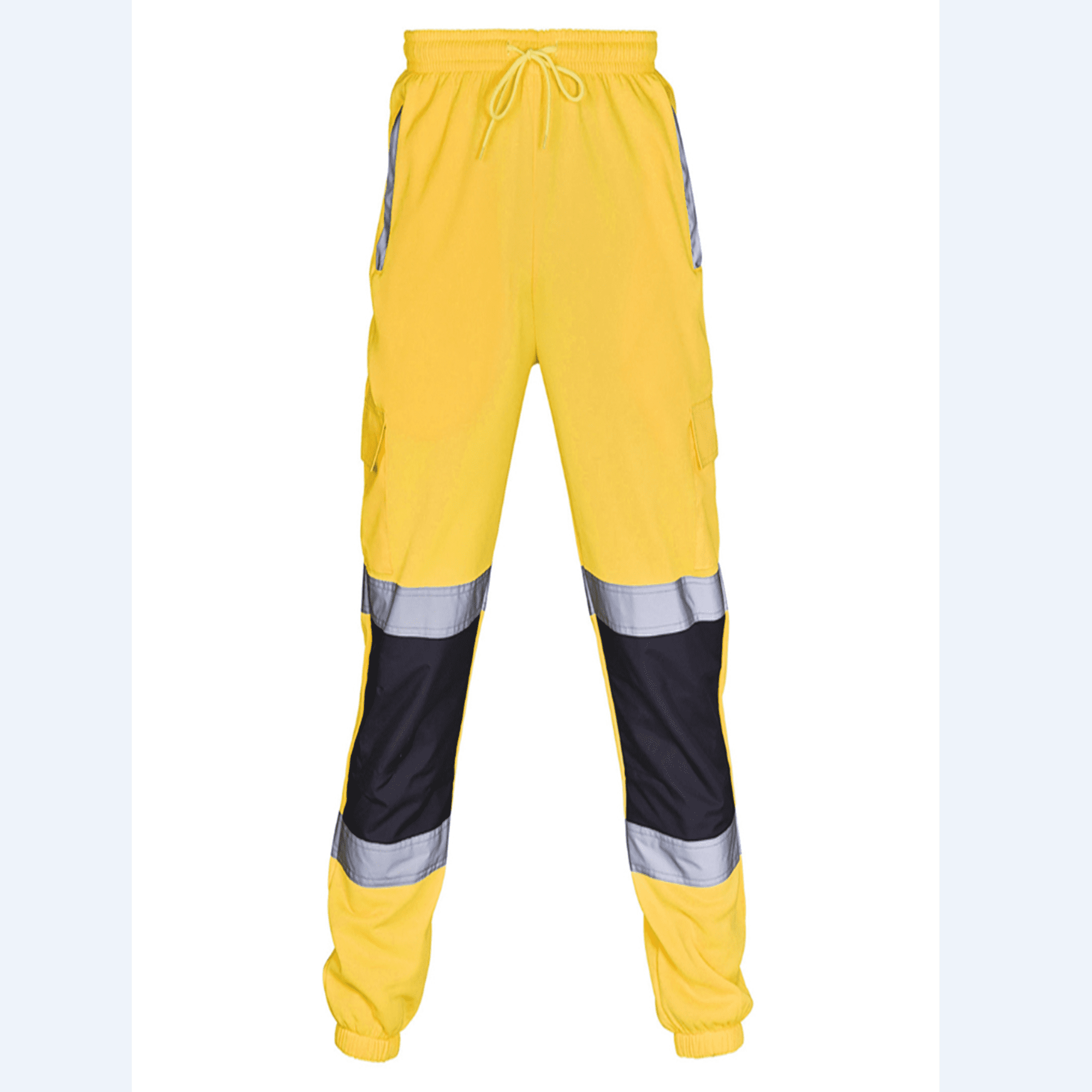 Hi Vis Viz Waterproof Trousers Visibility Work Wear Safety Over Pants S-2XL 