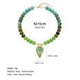 thumbnail image 2 of PISONIC Multi-Color Gradient Resin Beaded Choker Necklace for Women, 18K Gold Plated Stainless Steel OT Toggle Clasp Pendant Collarbone Jewelry, Niche Luxury Vacation Statement Necklaces, 2 of 5