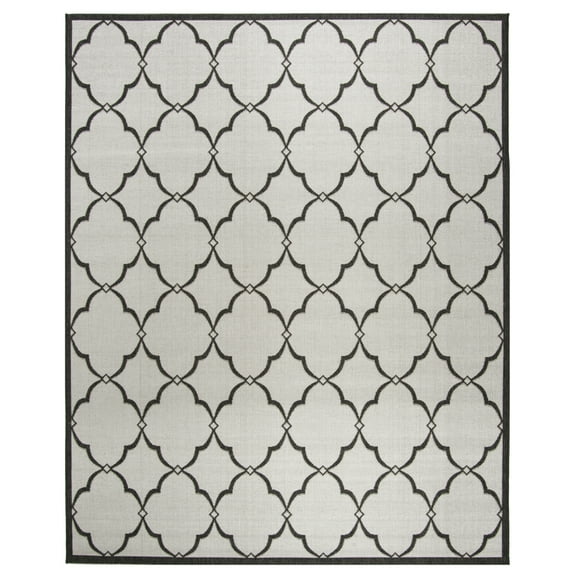 SAFAVIEH Linden Ognena Geometric Runner Rug, Light Grey/Charcoal, 2' x 8'