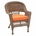 thumbnail image 3 of Jeco Honey Wicker Chair With Turquoise Cushion - Set of  2, 3 of 10