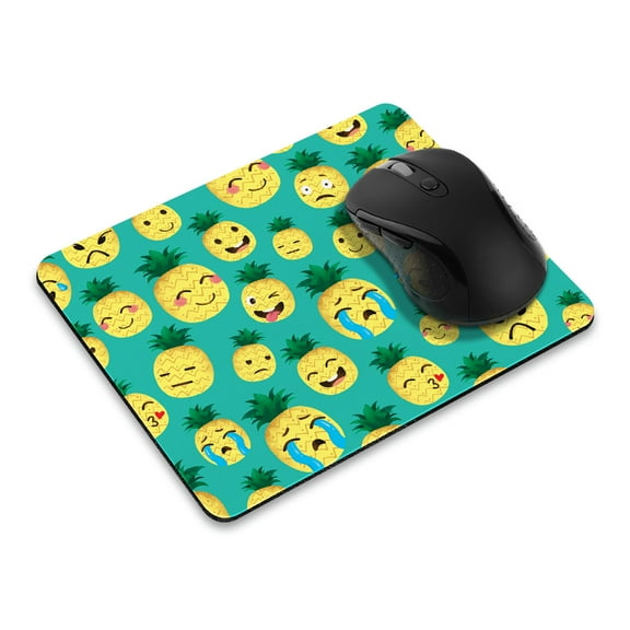 FINCIBO Rectangle Standard Mouse Pad, Non-Slip Mouse Pad for Home, Office, and Gaming Desk, Emoji Pineapple Pattern Teal