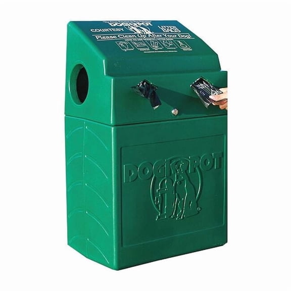 Dogipot 10 gal. Green Polyethylene Rectangular Pet Waste Container 1005-2