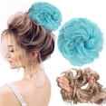 thumbnail image 1 of XIAQUJ Extensions de Cheveux Ondulés et Bouclés, Chignons en Forme de Beignet, Pièce de Cheveux Synthétique, Queue de Cheval, Chouchous pour Rose, 1 of 2