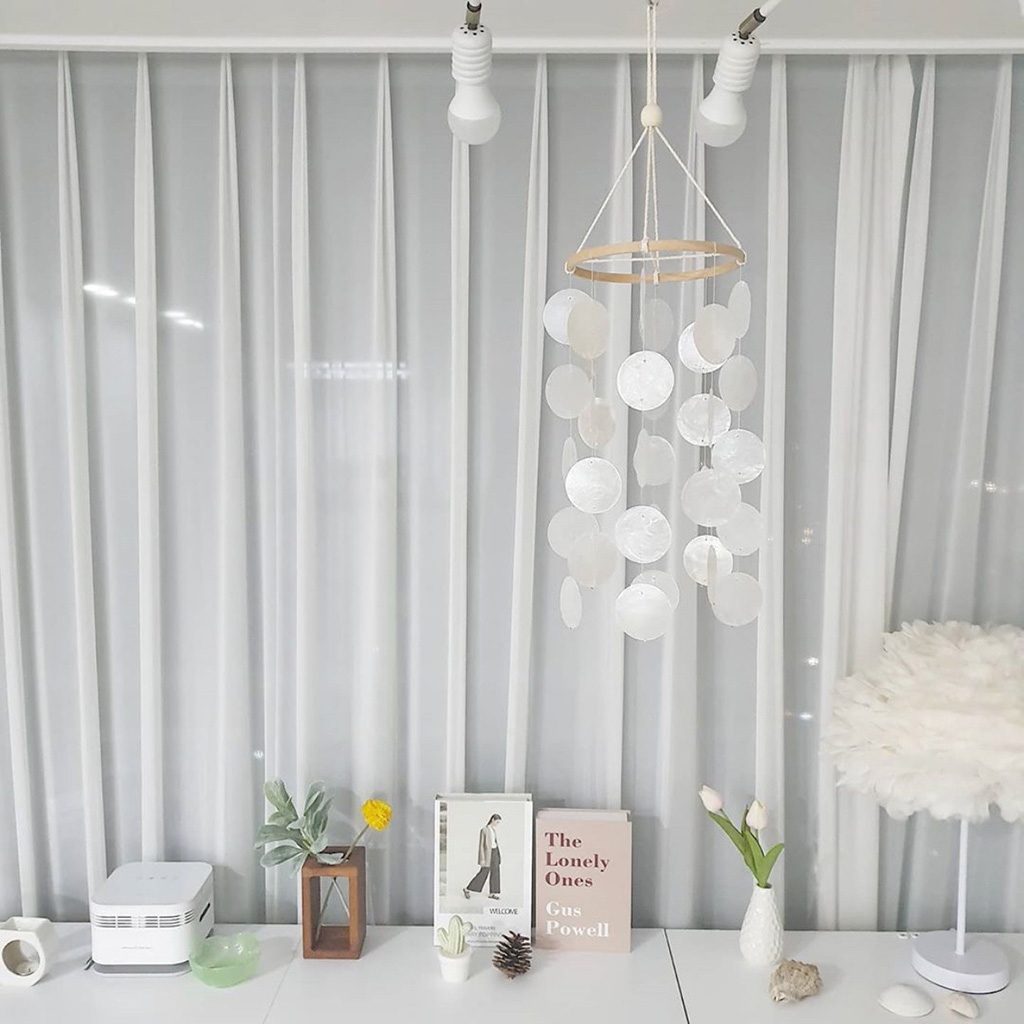 HEMOTON Shell Wind Chime Hanging Decor Natural Shells For Outdoor