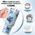 thumbnail image 4 of Regalos personalizados de Stitch para vasos de 40 oz con asa y pajita - Taza de café de viaje de acero inoxidable con tapa - Regalos ideales para mujeres, niñas y niños en cumpleaños y Navidad, 4 of 8