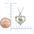 thumbnail image 2 of Sterling Silver Heart Shape Gemstone August Birthstone Necklace, 18", 2 of 2