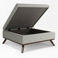 thumbnail image 4 of Simpli Home Owen 36 in. W Square Coffee Table Storage Ottoman in Cloud Gray Polyester Fabric, 4 of 6