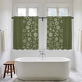 thumbnail image 4 of Japanese Kitchen Curtains 54 Inch Length, Green Rustic Retro Pastoral Floral Leaves Tiers Curtains for Bathroom Bedroom Cafe, Light Filtering Small Window Treatment Short Drapes 2 Panels 42"Wx54"L, 4 of 8