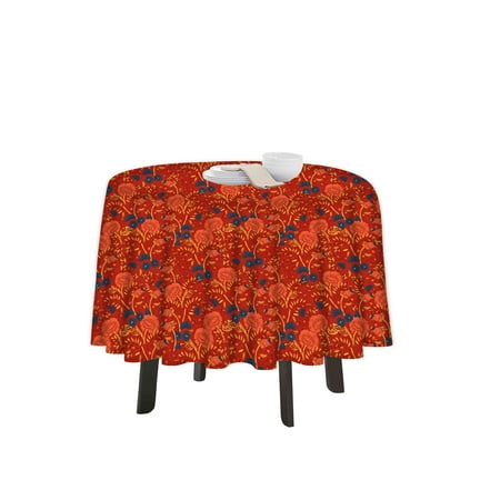 

eloria Floral Printed Round Table Cloth Resistant Washable Decorative Table Cover for Dining Table