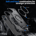 thumbnail image 6 of Entronix Magnetic Heavy Duty Case Designed for iPhone 16 Plus Kickstand Shockproof Armor, Black, 6 of 8