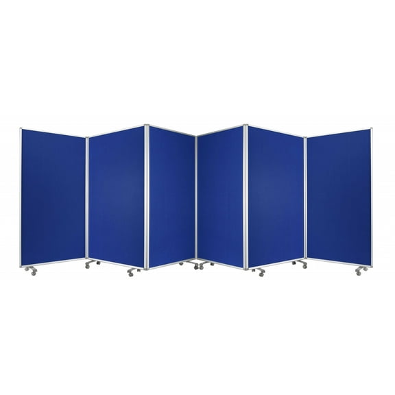 212" x 1" x 71" Blue, Metal, 6 Panel, Screen