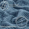 thumbnail image 2 of PHF 100% Cotton Muslin Queen Blanket, 90" x 90", 4-Layer Lightweight and Breathable Blanket, Luxuriously Soft Gauze Blanket for Couch Bed, Prussian Blue, 2 of 7