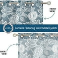 thumbnail image 4 of Vargottam Blue Fruits Print Sheer Georgette Curtains for French Doors & Balcony - 2 Panels, 96" Long, Light Filtering, Grommet Top Printed Drapes for Living Room or Lounge, 4 of 9