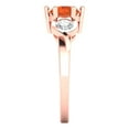 thumbnail image 3 of Clara Pucci 14K Rose Gold 1.72ct Red Three-Stone Ring for Women, 3 of 8