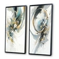 thumbnail image 3 of Designart "Mosaic Echoes in Turquoise and Gold II" Cubism Framed Wall Art Set Of 2 - Turquoise Abstract Gallery Wall Frame Set For Home Decor, 3 of 6