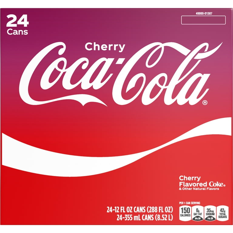 Coca-Cola Cherry Soft Drink, Refreshing Soda Pop, 12 fl oz, 24