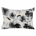thumbnail image 2 of Watercolor Floral Throw Pillow Cover,Rustic Gray Black Botanical Painting Rectangle Decorative Pillow Case Protector Soft Cushion Cover Lumbar Pillowcase for Couch Sofa Bedroom Car Decor 24x36 Inch, 2 of 8