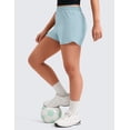 thumbnail image 5 of CRZ YOGA Girls Feathery-Fit Soft Athletic Shorts with Zipper Pocket Tennis Soccer Running Casual Liner Kids Teen, 5 of 6