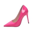 thumbnail image 2 of XUNKUSGA Women's Pumps Classic Soild Color Pointed Toe Stiletto High Heel 4inch Dress Shoes Fashion Pu Closed Toe Slip On Womens Shoes for Wedding Party Office,Pink, 2 of 9