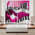 thumbnail image 2 of Ambesonne City Kitchen Curtains, Urban Bass Guitar Rock, 55"x39", Hot Pink Pale Grey Black, 2 of 3