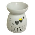 White Ceramic Aromatherapy Diffuser;Product Size 3x3x3.75. Add your own aroma oil and tea light
