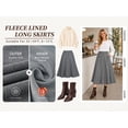 thumbnail image 2 of TEMOFON Womens Midi Skirt High Waisted A Line Skirt Button Front Long Skirt Casual Winter Skirt Fall Fashion Skirt for Women Gray, 2 of 7