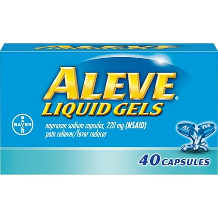 Aleve Liquid Gels w Naproxen Sodium, Pain Reliever/Fever Reducer, 220 mg, 40 Ct