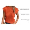 thumbnail image 4 of Blusa para Mujer PRETTYGARDEN con Mangas de Capucha Texturizada Naranja M, 4 of 9