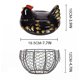 thumbnail image 2 of Cesta de almacenamiento de huevos de gallina - Organizador de cocina de hierro y cerámica para patatas, ajo, frutas, recipiente decorativo ahuecado de 8,1" x 7,7", 2 of 7