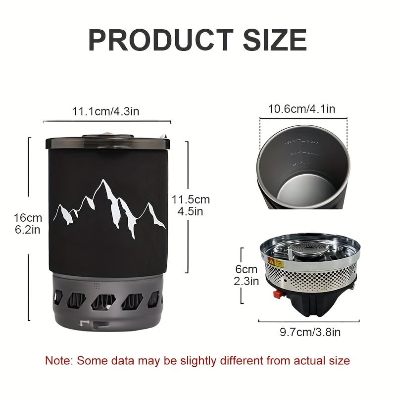 Camping Stove Portable 30.43oz Aluminum Alloy Windproof Stove Set, Jet Burner with Piezo Ignition, Outdoor Propane Cookware for Hiking Trekking Fishing Hunting Emergency