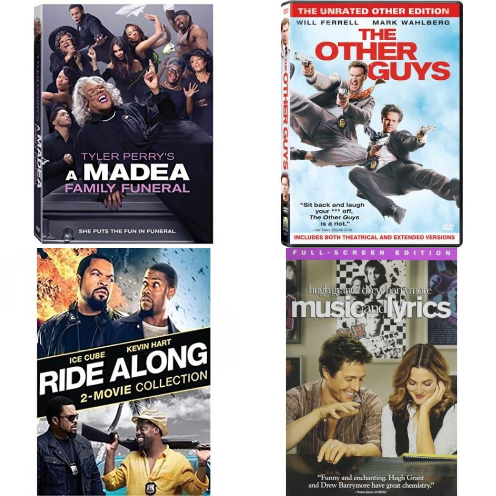 Comedy 4 Pack DVD Bundle: A Madea Family Funeral : The Other Guys The  Unrated Other Edition : Universal Studios Ride Along 2-Movie Collection :  Music and Lyrics 
