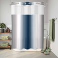 thumbnail image 6 of No Hook Shower Curtain, Gray Navy Blue Shower Curtains for Bathroom with See Through Top Window, Modern Gradient Geometric Waterproof & Washable Bath Curtain 60"x72", 6 of 9