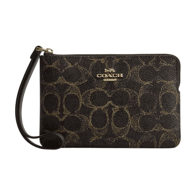 Monedero Coach Corner Zip Wristlet Loved Signature Canvas para Mujer Edición Especial