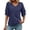 Navy, variant on Women's V-Neck Loose Fit T-Shirt Double Layer Flounce Short Sleeve Casual top XL Blue
