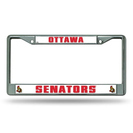 Ottawa Hockey Senators - 12" x 6" Standard Size - Chrome Metal License Plate Frame