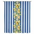 thumbnail image 2 of Blue Stripes Lemon Sheer Curtains 96 Inches Long, Spring Fruit Flowers Leaves Line Light Filering Curtains, Privacy Drapes Simi Floor to Veiling Curtain for Living Room Bedroom Large Window Treatment, 2 of 9