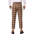 thumbnail image 3 of Pantalones de vestir de cuadros INSPIRE CHIC para hombres, longitud de tobillo recortada, 32, marrón claro, 3 of 5