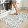thumbnail image 2 of Lahome Decor 2'x3' Washable Rug for Bedroom, Vintage Area Rug for Dorm Room, Indoor Soft Distressed Floral Throw Rugs Non-Slip Backing for Entryway Farmhouse Kitchen Kids Playroom,Light Grey, 2 of 9