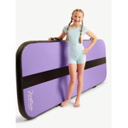 Justice 10ft Inflatable Air Track Gymnastics Tumbling Mat with Carrying Bag and Electric Air Pump - Purple