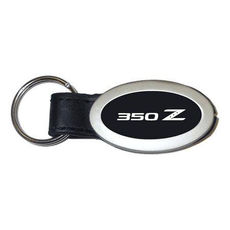 Au-TOMOTIVE GOLD 350Z Black Oval Leather Key Fob