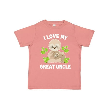 

Inktastic Cute Sloth I Love My Great Uncle with Green Leaves Gift Toddler Boy or Toddler Girl T-Shirt